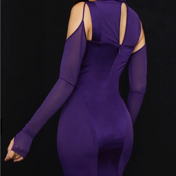 GRAPE CORSET MIDI DRESS - Picture 3 of 5